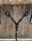 Teal Diamond Turquoise and Clear One Ear - Breastcollar Tack Set