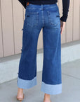 RISEN HIGH RISE CROP WIDE RIBBON DETAIL JEANS