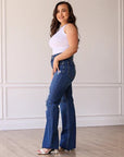 CHLOE MIDRISE STRAIGHT LEG JEANS, MID-WASH