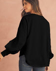 Black Studded Star Graphic Oversized Top