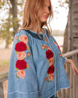 Denim and Rose Top
