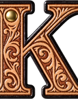 Monogrammed Initial Western Leather Look Saddle Longhorn Cowboy Cowgirl Kitchen Dish Towels Made in America