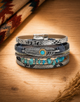 Silver Boho Multi Strand Wrap Bracelet