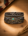 Grey Boho Multi Strand Wrap Bracelet