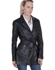 Belted Thigh Length Coat - L330