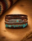 Brown Boho Multi Strand Wrap Bracelet