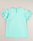 Jessie Layered Ric Rac Cap Sleeve Filled Neck Blouse