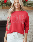 Ximena Letter Graphic Loose Long Sleeve Top