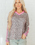 Lilliana Varsity Stripe Detail Long Sleeve Top