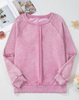 Jolie Waffle Exposed Seam Raglan Sweatshirt