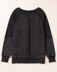 Jolie Waffle Exposed Seam Raglan Sweatshirt