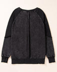Jolie Waffle Exposed Seam Raglan Sweatshirt