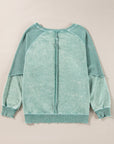 Jolie Waffle Exposed Seam Raglan Sweatshirt