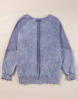Jolie Waffle Exposed Seam Raglan Sweatshirt