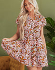 Elisa Floral High Waist Mini Dress