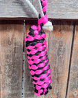 Pink and Black Mule Tape Halter with Lariat Noseband
