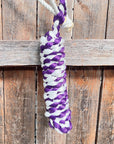 Purple and White Mule Tape Halter with Lariat Noseband