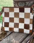 Longhorn Trail Cowhide Checkered Purse