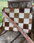 Longhorn Trail Cowhide Checkered Purse