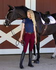 Tara - Short Sleeve Lace Competition Shirt Navy
