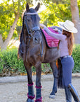 Satin Classic Dressage Saddle Pad (Full) - Crimson Rose