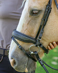 Doc Marten Black Leather Snaffle Bridle with Removable Flash