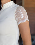 Charlie Short Sleeve Lace Riding Shirt - Ecru