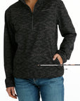 Womens Black Aztec Cinch 1/4 zip