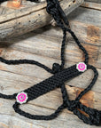 Black and Neon Pink Mule Tape Halter -