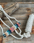 White Mule Tape Halter - Multi Floral and Turquoise