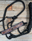 Black Mule Tape Halter - Feather and Western