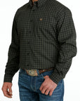 Mens Cinch LS Button Up-Tan/Black