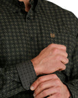 Mens Cinch LS Button Up-Tan/Black