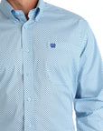 Mens Cinch LS Button- Light Blue/Navy Circle