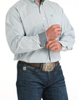 Mens Cinch LS Button Up-White Plaid
