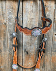 Light Oil and Antique Silver Browband & Breastcollar Tack Set
