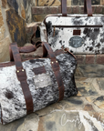 Vintage NFR Buckle Carry All Cowhide Duffle Travel Bag