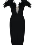 Feathered Bandage Dress