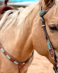 Light Oil Buckaroo Roper Turquoise One Ear & Breastcollar Tack Set