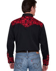 Floral Tooled Embroidery Shirt - P-634