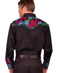 Colorful Floral Tooled Emb. Shirt - P-634CX