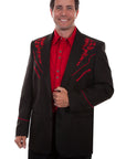 Floral Tonal Emb. Blazer - P-733LX