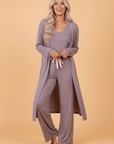 Duster Cardigan T-Shirt & Pants Lounge Set