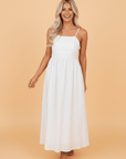 Stripe Spaghetti Strap Pocketed High Waist Maxi Dress