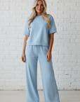 Solid Loose Tee & Wide Leg Pants Set