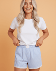 Gingham Plaid Lace Trim Buttoned Boxer Shorts