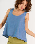 Wabi Sabi Crop Tank - Medium Wash