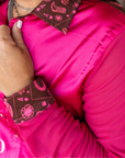 PINK PISTOL SATIN MESH PERFORMANCE RODEO SHIRT