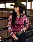 PIPER AZTEC SATIN MESH PERFORMANCE RODEO SHIRT