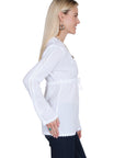 Long Sleeve Blouse With Tie Front